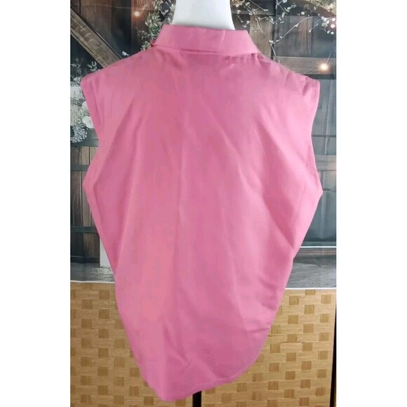 Talbots Blouse Size 18 Sleeveless Button Collar V Neck Silk - Picture 5 of 8